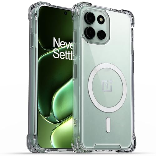 Image of Amazon Basics Back Cover for OnePlus Nord 6 5G Mag-Safe Shockproof PC + TPU Protective Case Magnetic Support Bumper Case (Transparent Mag-Safe)