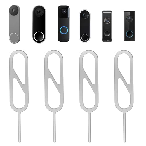 4-Pack Doorbell Key Tool, Doorbell Opening Pin Tool, Release Removal Pin Security Key Replacement Tool Compatible with Arlo, Nest and Eufy Video Doorbell Remove Doorbell Mount Battery Replacement