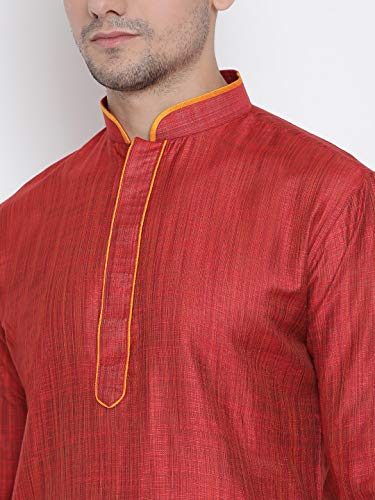 Image of VASTRAMAY Men's Beige Cotton Kurta and Pyjama Set