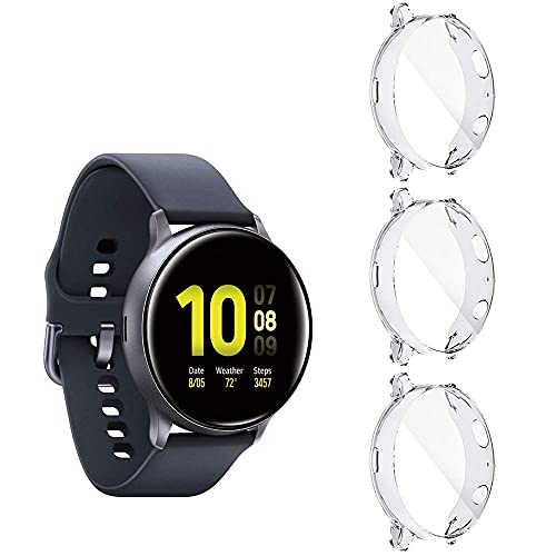 Diruite 3-Pezzi Cover per Samsung Galaxy Watch Active 2 40mm Pellicola Protettiva, HD Ultra Sottile TPU Case Protezione Ultrasottil Custodia