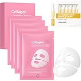 HolaWise Collagen Glow Up Mask 2.0 Bio Collagen Face Mask, Firming & Radiant Skin, Collagen Mask, Anti-Aging Skincare and Pore Minimization - Glow like Glass Skin (1 box (4 sheets))