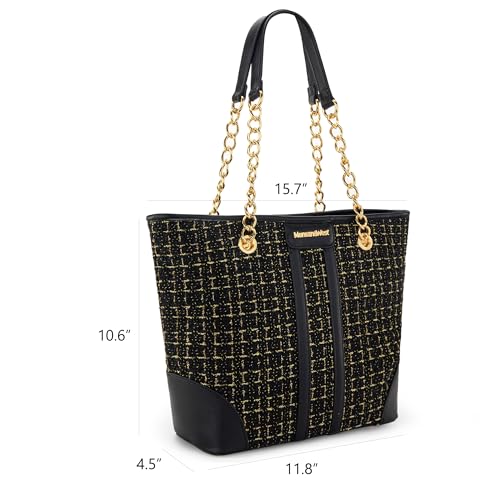 Image of Montana West MEDIUM Tote Bag for Women Quilted Chain Handbags Shoulder Purse
