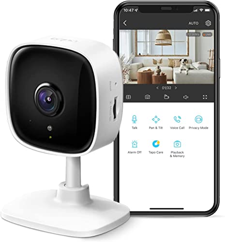 TP-Link Tapo 2K Indoor Security Camera for Baby Monitor, Dog Camera w/ Motion Detection, 2-Way Audio Siren, Night Vision, Cloud &SD Card Storage, Compatible with Alexa & Google Home (Tapo C110)