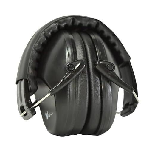 Earmuffs hearing protection with low profile passive folding design 26dB NRR and reduces up to 125dB, black