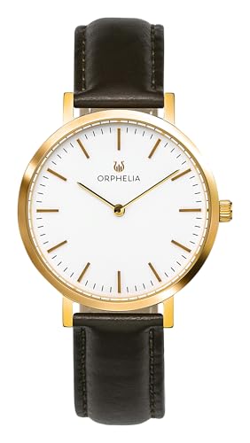 ORPHELIA Montre Femmes Quartz Spectra avec Bracelet en Cuir Noir Chic