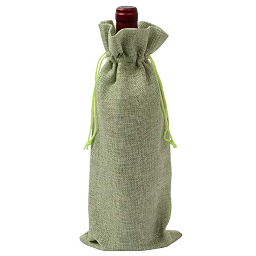 Noblik Lot de 12 Sacs à vin en Lin Non tissé Durable pour Bouteille de vin Rouge Sac de Voyage Sac Cadeau de Mariage réutilisable Sac d'emballage Profond en Chanvre Cover