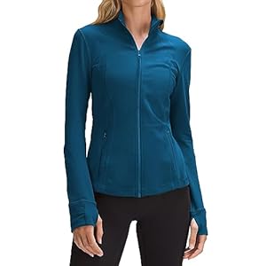 PINSPARK Women’s Running Jacket Athletic Full Zip Lightweight Track Jackets Slim Fit Yoga Workout Tops