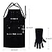 eletecpro Heavy Duty Leather Welding Apron Genuine Cowhide Flame & Heat Resistant Adjustable 42Lx24W with 6 Tool Pockets and Gloves for Mechanic, BBQ, Woodworking, Gardening, Men & Women Gift, Black