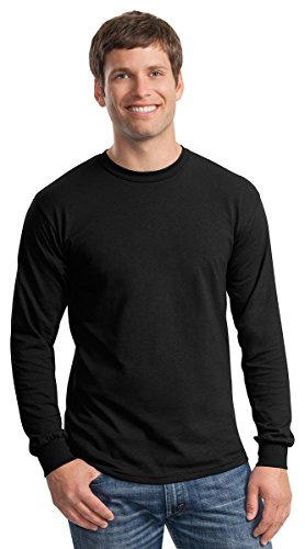 Gildan Men's G2400 Ultra Cotton Jersey Long Sleeve Tee, Red, Medium - Image 4