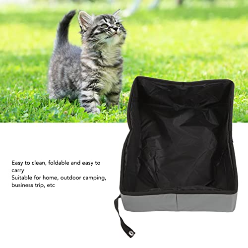 Arenero plegable portátil para gatos color gris miniatura 7