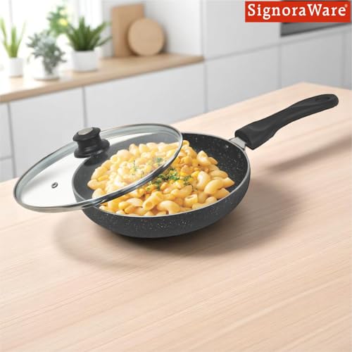 Image of Signoraware Perfecto 6 Layer Coating Non Stick FryPan 26cm | Prevent Sticking | Gas & Induction Compatible | Ideal for Sauteing Veggies, Frying Snacks or Making Gravy & Stir-Fries (2.25 LTR | Steel)