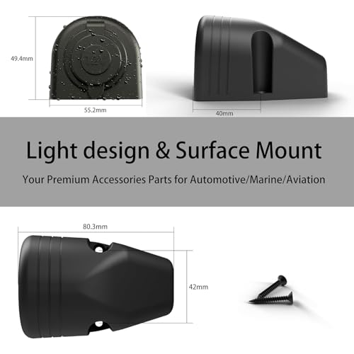 Image of 12V /24V 10900028 Threaded Socket Surface Mount Outlet, 12V Cigarette Lighter Splitter Outlet Power Socket Adapter Connector for Engel Fridge, 4WD 4x4 Camper Trailer Marine Boat Caravan