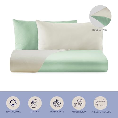 Parure de lit double percale de coton durable Boston Giovanni Dolcinotti Italie - 4