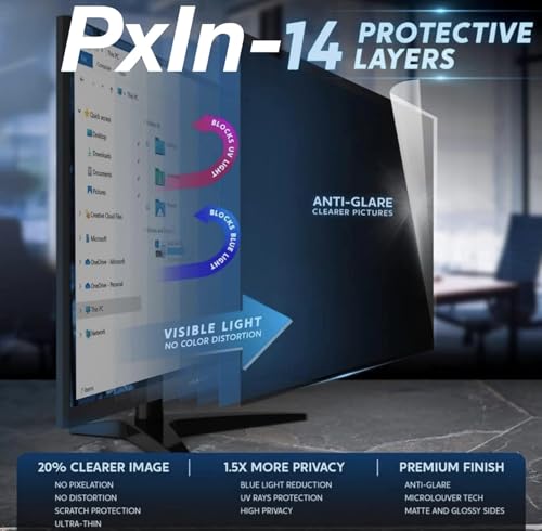 Image of PxIn Microsoft Surface Laptop studio 14.4 Inches Privacy Screen Filter - NO Eye Strain | Anti-Blue Light + Anti-Glare | No Dry Eyes | Privacy Screen Protector | Touch Screen Enabled