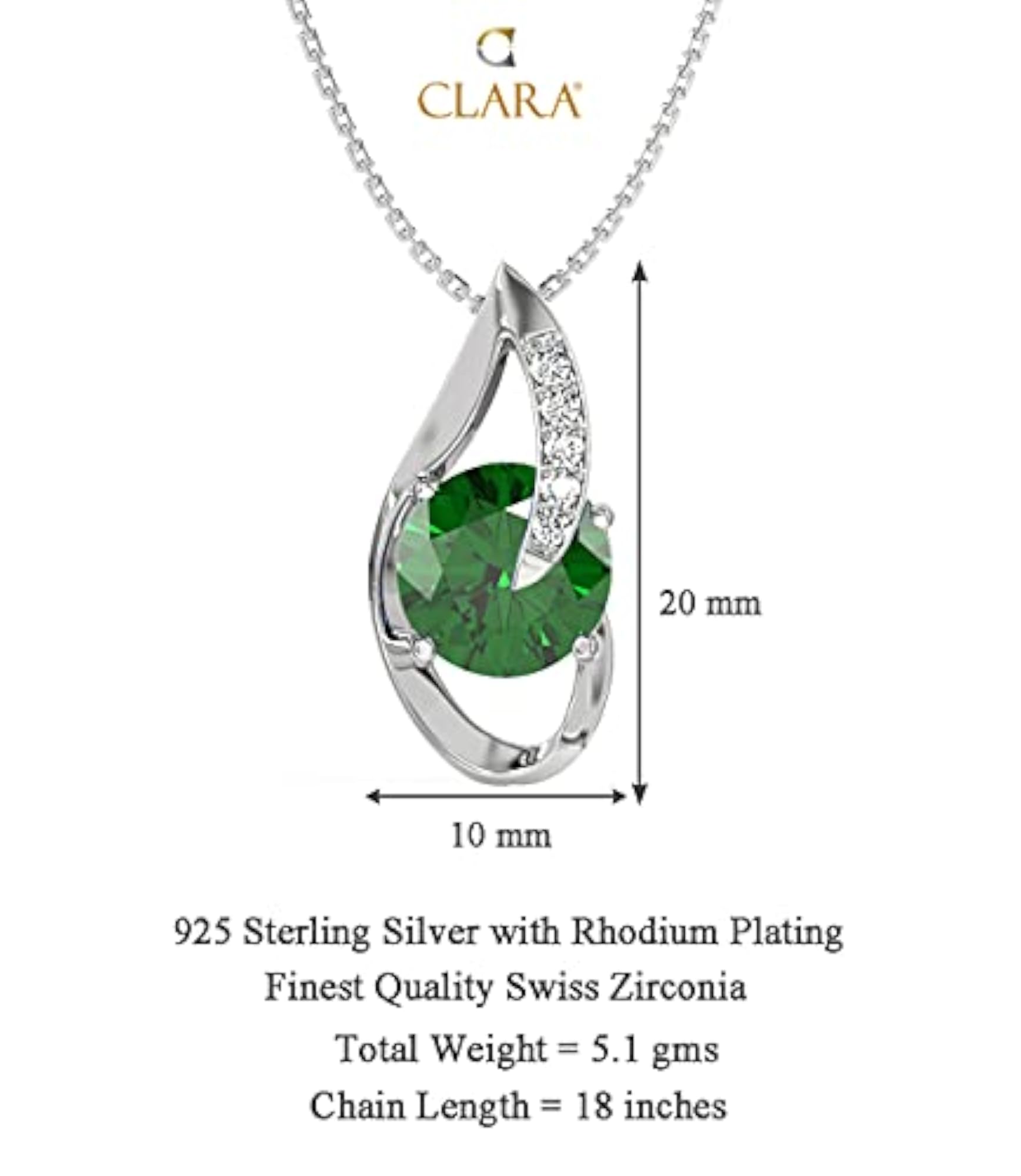 Women's 925 Silver Dark Green Eye Pendant Earring Chain Set