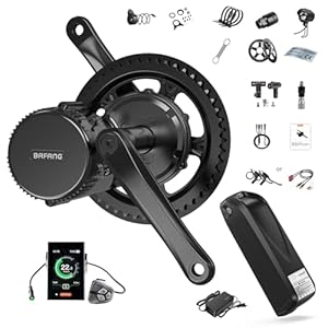 BAFANG Midmotor 250W 36V BBS01B Elektrische fiets conversie set met C18 Meertalige E-bike display Inclusief Optionele 36V E-bike batterij 68mm kettingslager Mountainbikes racefietsen pendel fietsen