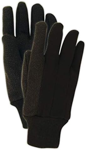 MAGID T92CP MultiMaster PVC Dotted Jersey Gloves, Brown, 12 Pack, Large