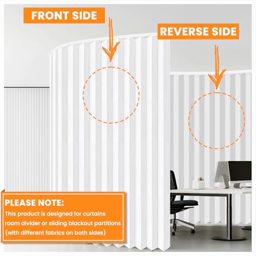 Image of 100% Blackout Room Divider Curtains Screen Partitions, Blackout Sound Reducing Divider Room Panel for Doorway Glass Window Sliding Door Patio(White, W180 x L84, 1 Pack)