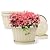 Quarut 10 inch Plastic Flower Pots for Indoor Plants?4 Pack Large Outdoor Planter Pot with Drainage Holes & Saucers?Imitation Wine Barrel Design?for Indoor Outdoor Garden Plants?Beige?