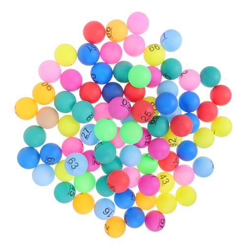 UPKOCH 100pcs Lottery Balls: Colorful Numbered 1-100 Raffle Balls - 4cm Plastic Bingo Game Spheres for School Events Family Gatherings and Party Decorations