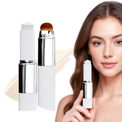 Color Changing Foundation Stick, 2026 New Lightweight Hydrating Matte Stick Foundation, Full Coverage Cream Foundation with Brush, Full To Medium Coverage Base Makeup for All Skin Types (01#Ivory)