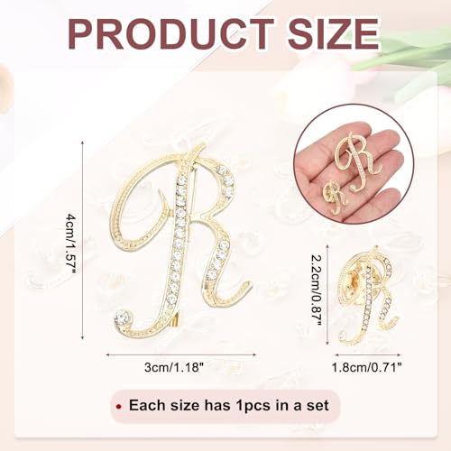 Image of PATIKIL Rhinestone Letter Brooch Pins, Initial Rhinestone Alphabet Letter Lapel Badges Pin for Women Men Suits Dress Coat