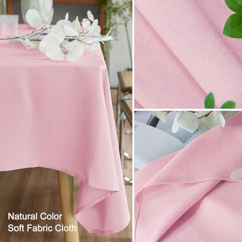 AUSSPVOCT Textured Tablecloth Round 60 Inch Waterproof Spill-Proof Wipeable Table Cloth Round Cover Wrinkle Free Circle Dining Tablecloths for Birthday Farmhouse Outdoor Party up to 44'' Dia Tables