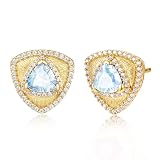 FANCIME Trinity Leroy Triángulo Piedra de Nacimiento Pendientes Mujer Plata de Ley 925 Piedras Preciosas Pendientes Aniversario Cumpleaños Día de San Valentín Joyería Finos Regalos para Mujer Tus