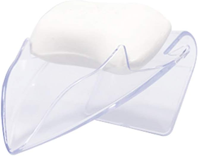 ZC GEL Soap Holder Self Adhesive Soap Dish for Shower, Bathroom and Kitchen Sink, Waterfall Drain Soap Case Eco-Friendly Traceless Wall Soap Container, Easy Installation Soap Saver