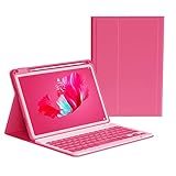KMXDD Keyboard Case Compatible with iPad 9th/8th/7th Generation 10.2 inch 2021/2020/2019, iPad Air 10.5 inch 3rd Gen/iPad Pro 10.5-inch Case with Color Keyboard,Begonia Red