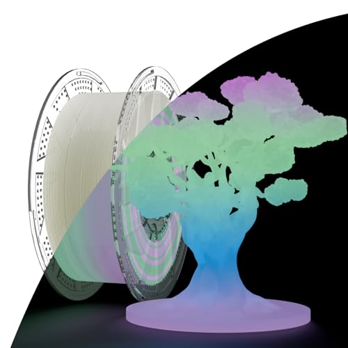 Conjure PLA Glow Filament 1.75mm, Rainbow Multicolor,1kg Luminous Glowworm