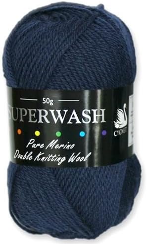 Cygnet C300/2153 Navy 100% Pure Wool Superwash Double Knitting Yarn 50g