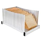 Bread Slicer for Homemade Bread,Stainless Steel Cutting Guide,Foldable Bread Slicing Guide,Slices Evenly Homemade Bread Slicer, Easy to Clean