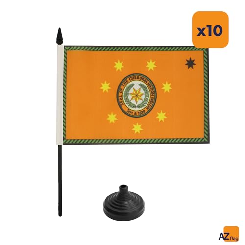 Drapeau de table Cherokees AZ FLAG pour décoration de bureau indien d'Amérique et événement 10pcs - 5