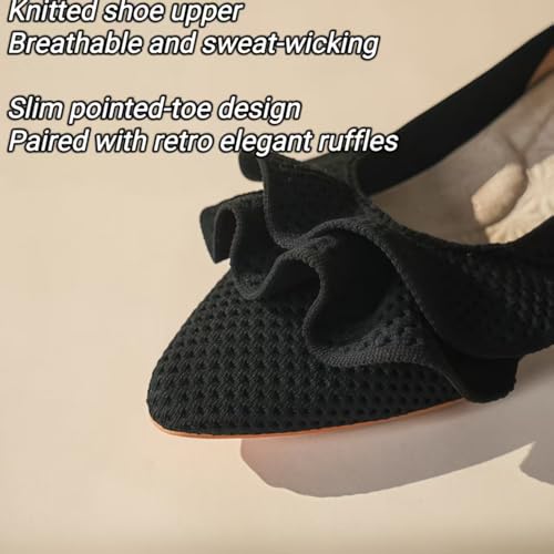 Women's Comfortable Dress Shoes Mesh Knit Flat Business Casual Shoes for Slip-On Mule Backless Holiday Shoes Ballet Flats2