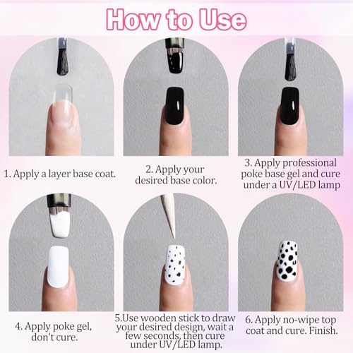Set de Esmaltes de Gel Blanco y Negro para Uñas miniatura 3