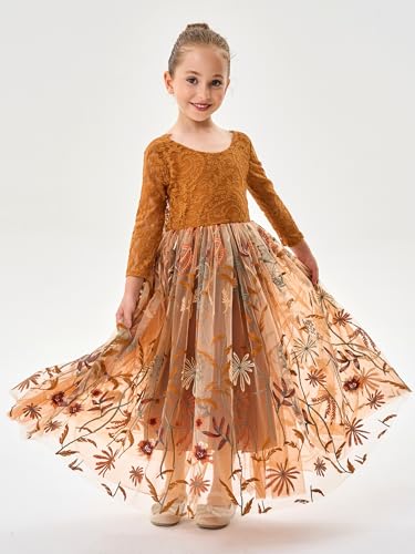 2Bunnies Girl Floral Embroidered Tulle Flower Lace A-Line Garden Flower Girl Dress4