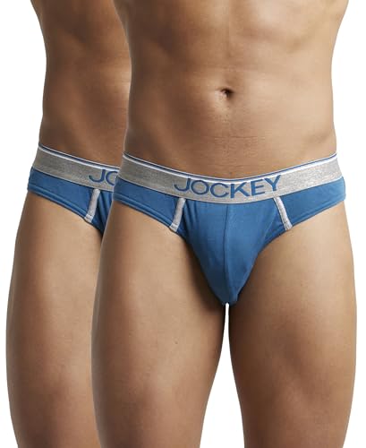 Image of Jockey 8044 Men's Super Combed Cotton Rib Solid Brief with Ultrasoft Waistband (Pack of 2)