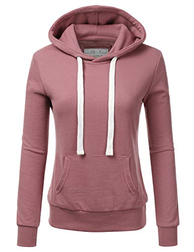 DOUBLJU Basic Lightweight Pullover Sweater Top Essential Comfy Casual Hoodie Sweatshirt for Womens Clothes with Plus Size