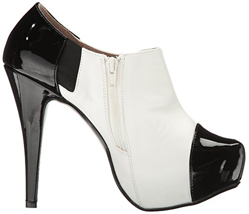 Pleaser Pink Label Women's Chloe11/Bw Platform Pump, Blk-Wht Patent, 14 M Us #TOP5