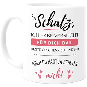 Tassenliebling® Personalisierte Pärchen Tasse – Schatz, Ich habe versucht für Dich – Lustig personalisiertes Geschenk…
