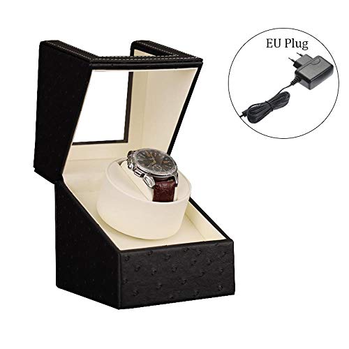 MOGOI Enrollador automático de Relojes, Cajas giratorias para Relojes,Caja para Relojes Automáticos,Lujosa Vitrina de Almacenamiento Rocker para 1 Reloj Individual