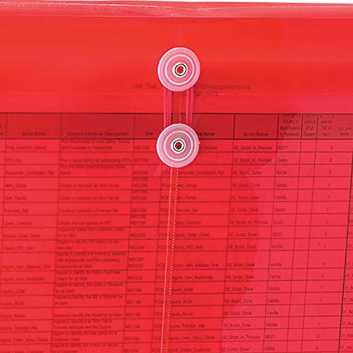 Smead Poly Envelope, 1-1/4" Expansion, String-Tie Closure, Side Load, Letter Size, Red, 5 Per Pack (89527) #TOP3