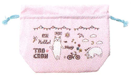 フレンズヒル ランチ巾着 ターチャンデイズ ピンク 21x28 お弁当袋 白猫 GS-209-140