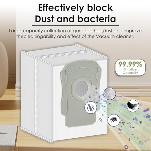 (10 Pack) Combo 10 Max Replacement Parts for iRobot Roomba Combo j7, Combo j7+, Combo j9+, Combo 10 Max Robot Vacuum, Dual Rubber Roller Brush, 2 Mop Pads, 2 HEPA Filters, 2 Dust Bags, 2 Side Brushes