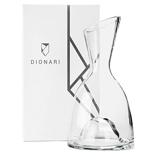 DIONARI Classico Red Wine Decanter: Hand-Crafted, Lead-Free, Glass Decanter for Red Wine Aeration