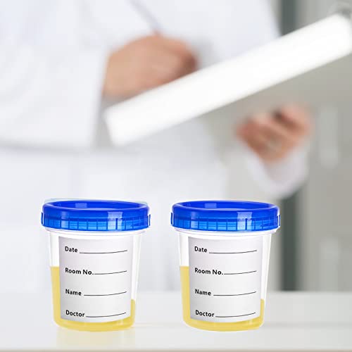 Frcctre 30 Pack 4 Oz Specimen Cups with Leak Proof Screw on Lid, Disposable Non-Sterile Urine Specimen Cups with 40 Pcs Stickers, Specimen Collection Containers Specimen Jar - Thumbnail 7