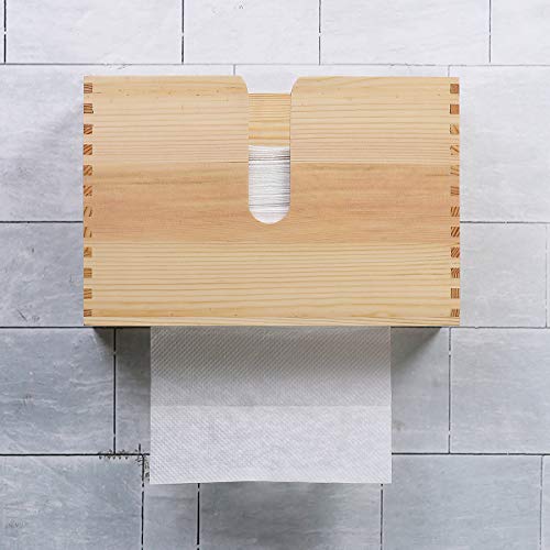 Jeteven Napkin Holders Kitchen Napkin Dispenser Wooden Freestanding Tissue Dispenser Warm Brown Wood