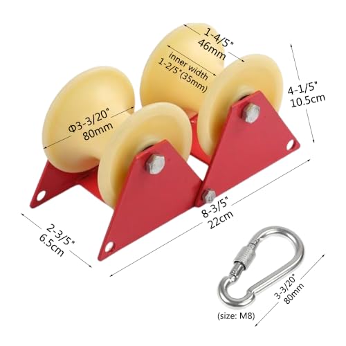 NAYDMHN 90 Degree Angle Lifting Pulley System Roof Top, Rope Block and Tackle Pulley System for Lifting Heavy Objects, Material Handling and Moving Lifting System with Hooks - Thumbnail 3