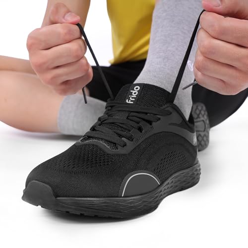 Image of Frido Active Walking Shoes for Men & Women | Lightweight Breathable Mesh Upper | Zero-Drop Sole with Wide Toe Box for Natural Movement | Cushioned Comfort Lace-Up Sneakers
